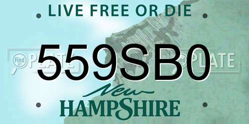 559SB0 New Hampshire License Plate