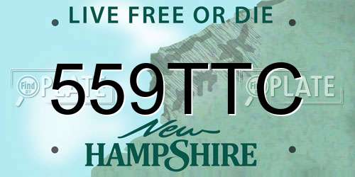 559TTC New Hampshire License Plate