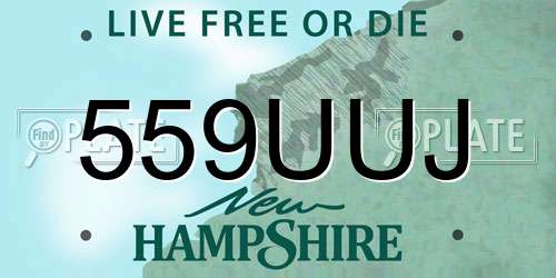 559UUJ New Hampshire License Plate