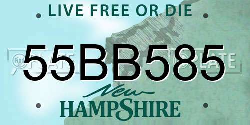 55BB585 New Hampshire License Plate
