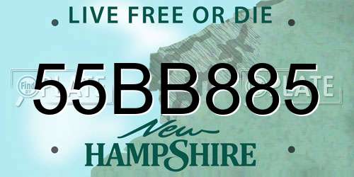 55BB885 New Hampshire License Plate
