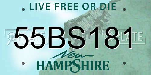 55BS181 New Hampshire License Plate