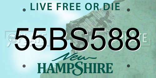 55BS588 New Hampshire License Plate