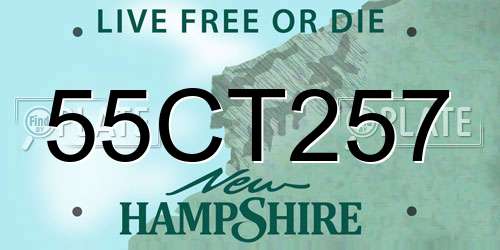 55CT257 New Hampshire License Plate