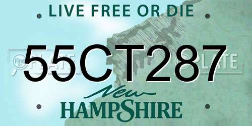 55CT287 New Hampshire License Plate