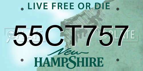 55CT757 New Hampshire License Plate