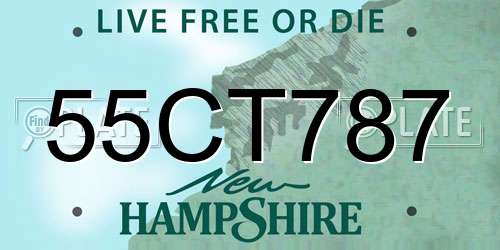 55CT787 New Hampshire License Plate
