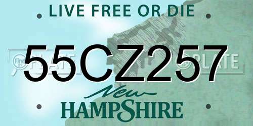 55CZ257 New Hampshire License Plate