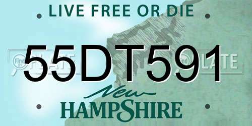 55DT591 New Hampshire License Plate