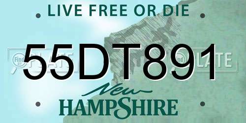 55DT891 New Hampshire License Plate