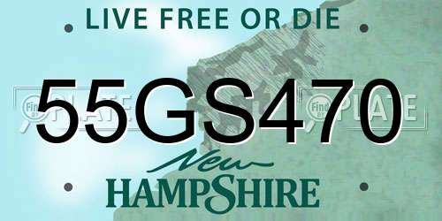 55GS470 New Hampshire License Plate