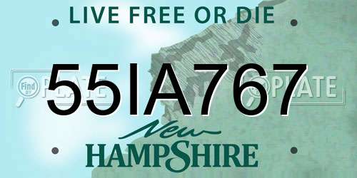 55IA767 New Hampshire License Plate
