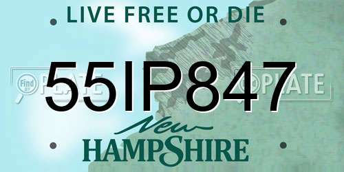 55IP847 New Hampshire License Plate
