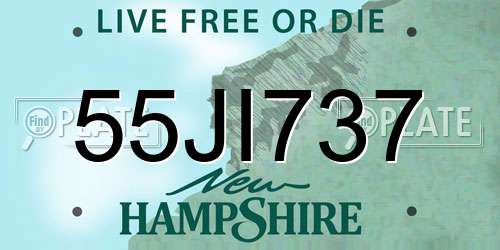 55JI737 New Hampshire License Plate