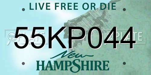 55KP044 New Hampshire License Plate