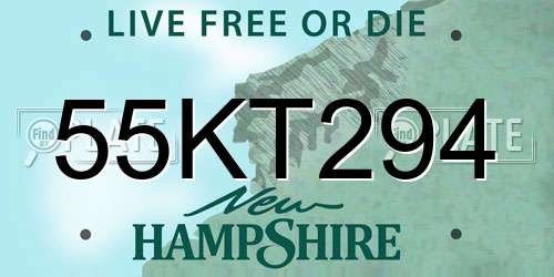 55KT294 New Hampshire License Plate