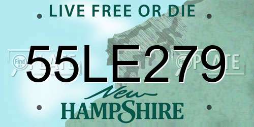 55LE279 New Hampshire License Plate