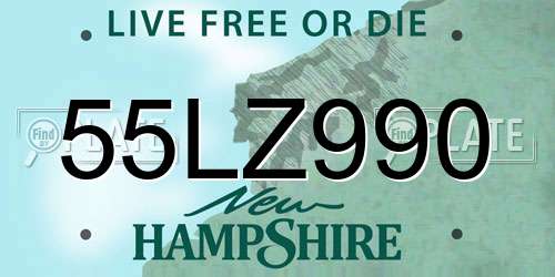 55LZ990 New Hampshire License Plate