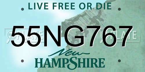 55NG767 New Hampshire License Plate