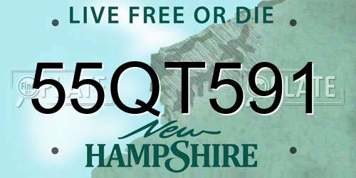 55QT591 New Hampshire License Plate
