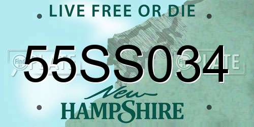 55SS034 New Hampshire License Plate