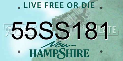 55SS181 New Hampshire License Plate