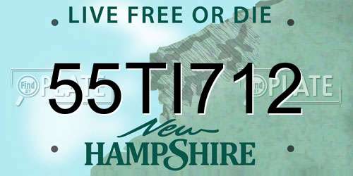 55TI712 New Hampshire License Plate