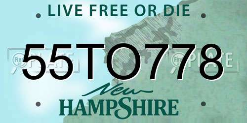 55TO778 New Hampshire License Plate