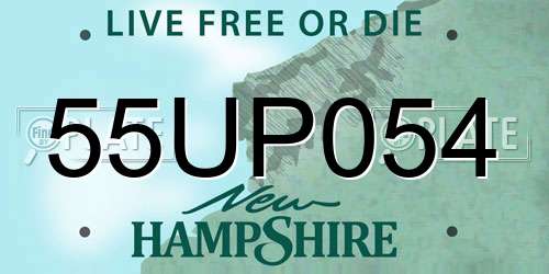 55UP054 New Hampshire License Plate