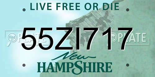 55ZI717 New Hampshire License Plate