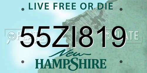 55ZI819 New Hampshire License Plate