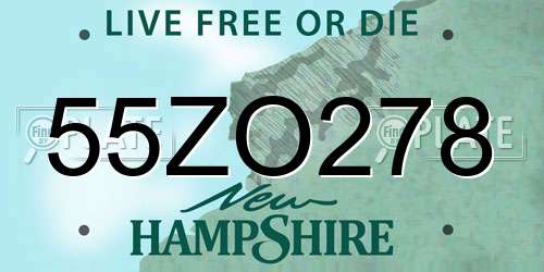 55ZO278 New Hampshire License Plate