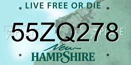 55ZQ278 New Hampshire License Plate