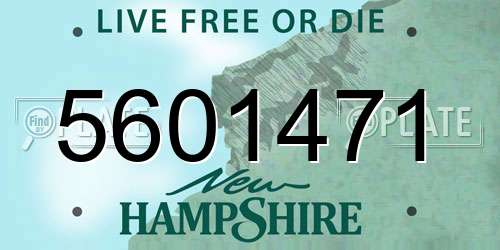 5601471 New Hampshire License Plate