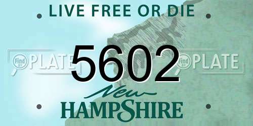 5602 New Hampshire License Plate