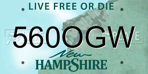 560OGW New Hampshire License Plate