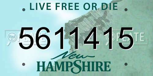 5611415 New Hampshire License Plate
