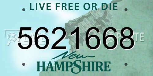 5621668 New Hampshire License Plate