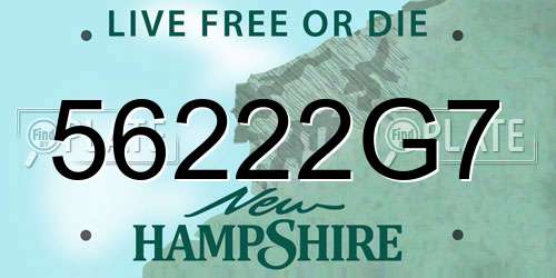 56222G7 New Hampshire License Plate