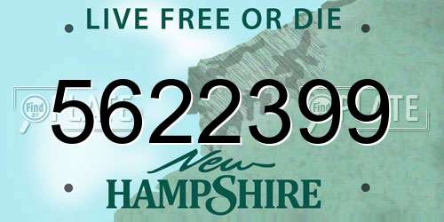 5622399 New Hampshire License Plate