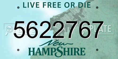 5622767 New Hampshire License Plate