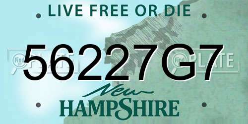 56227G7 New Hampshire License Plate