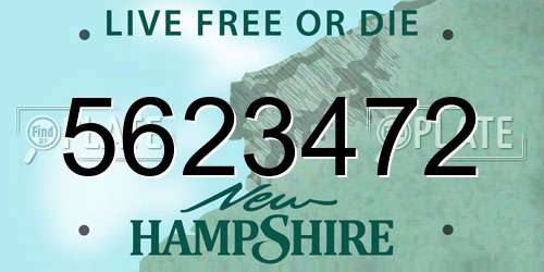 5623472 New Hampshire License Plate