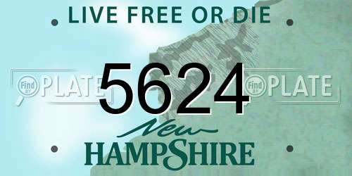 5624 New Hampshire License Plate