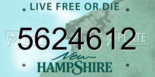 5624612 New Hampshire License Plate