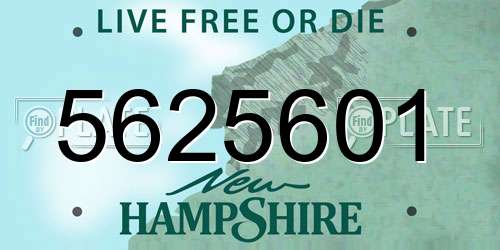 5625601 New Hampshire License Plate