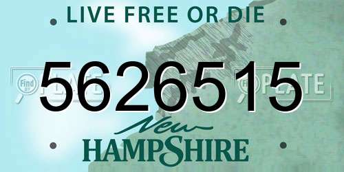 5626515 New Hampshire License Plate