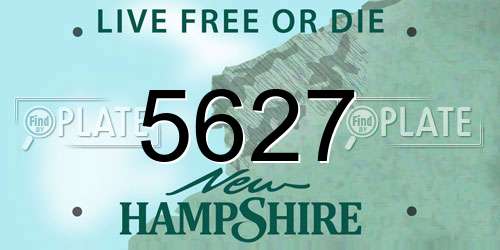 5627 New Hampshire License Plate