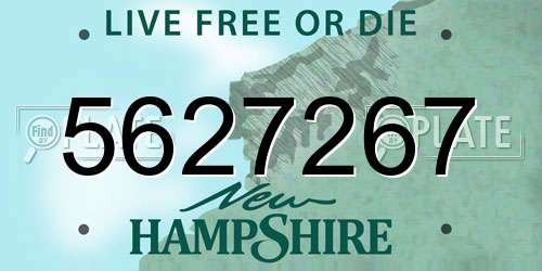 5627267 New Hampshire License Plate