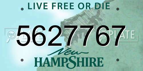 5627767 New Hampshire License Plate